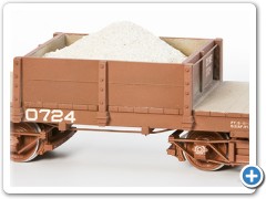 Styrene Centered Half Gon., 3/4 View. With Sand Load. Painted and Lettered for our Model Railroad.